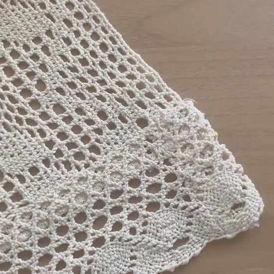 Beige Crochet Hollow Short Curtain, Semi Sheer Curtain for Small Windows, Lace Curtain, Cafe Curtains, Kitchen Curtains, Gifts