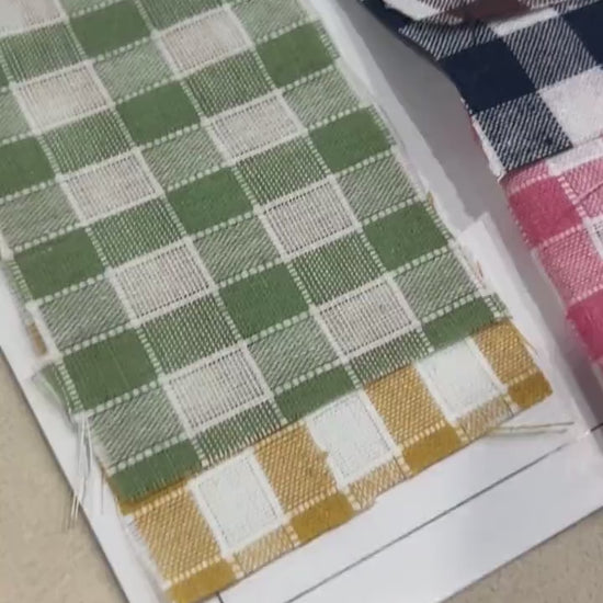 2 Panels Green Gingham Cafe Curtains Valances with Ruffles, Farmhouse Country Kitchen Curtains, Linen Half Curtains, Custom Curtains Sizes