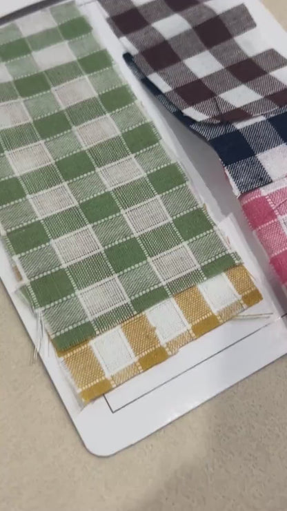 2 Panels Green Gingham Cafe Curtains Valances with Ruffles, Farmhouse Country Kitchen Curtains, Linen Half Curtains, Custom Curtains Sizes
