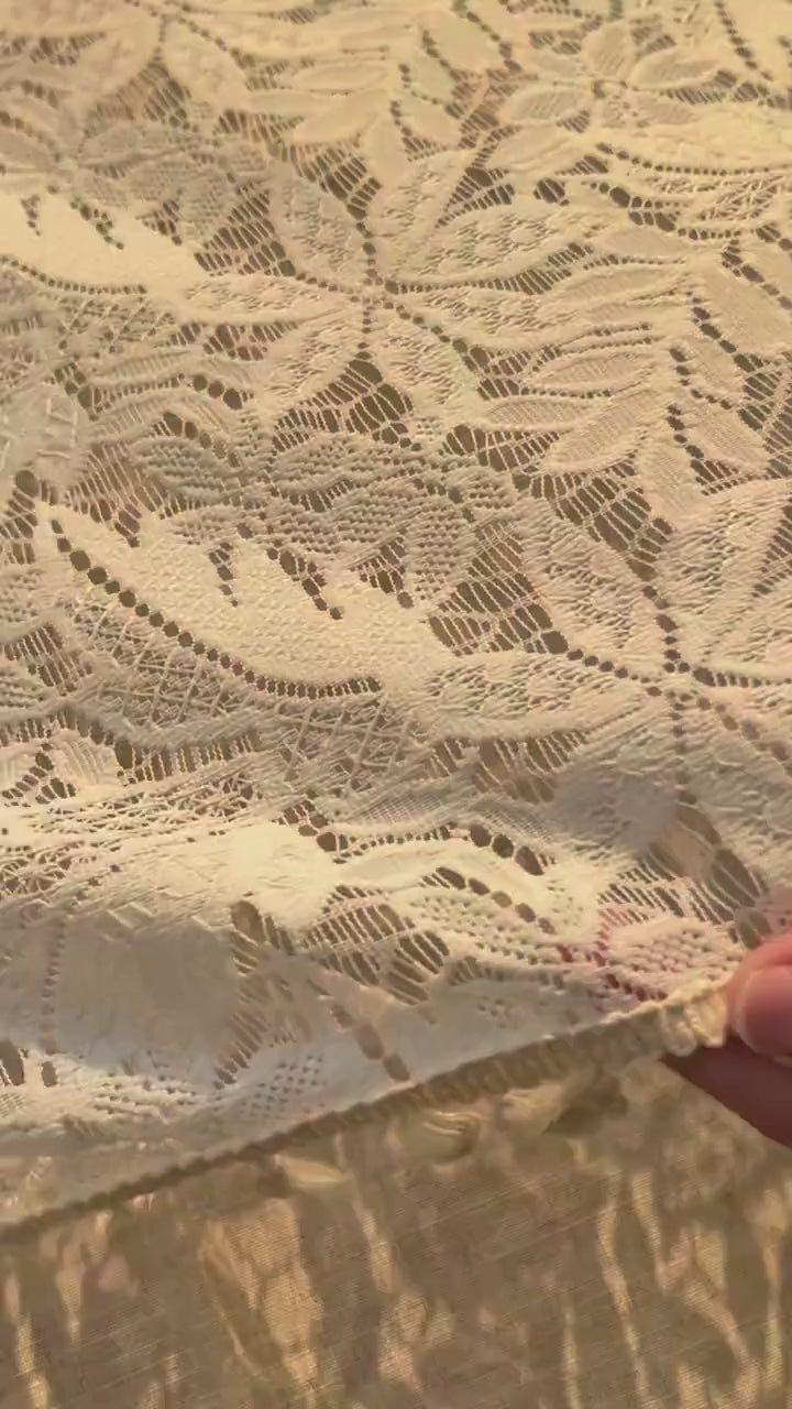 Floral Embroidery Lace Curtain: French Country Farmhouse Style