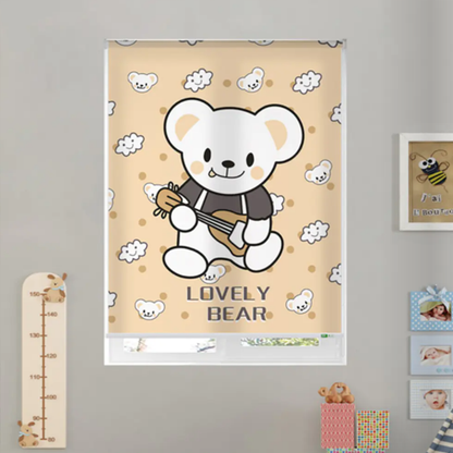 Custom Printed Blackout Roller Shades – No Drill Cordless Personalized Window Blinds Made to Measure