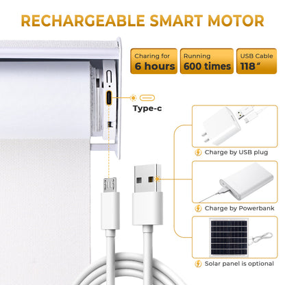 Custom Cordless Smart Motorized Blackout Roller Shades with Remote – Made to Measure Window Blinds
