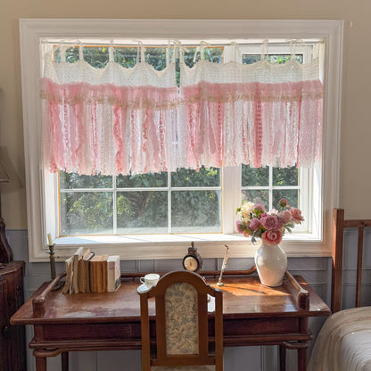 Romantic Embroidery Rose Curtain Valance - UDreamHome