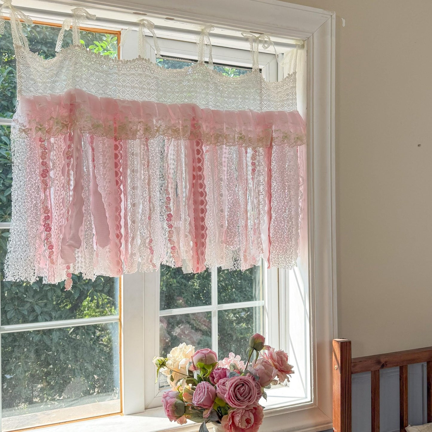 Romantic Embroidery Rose Curtain Valance - UDreamHome