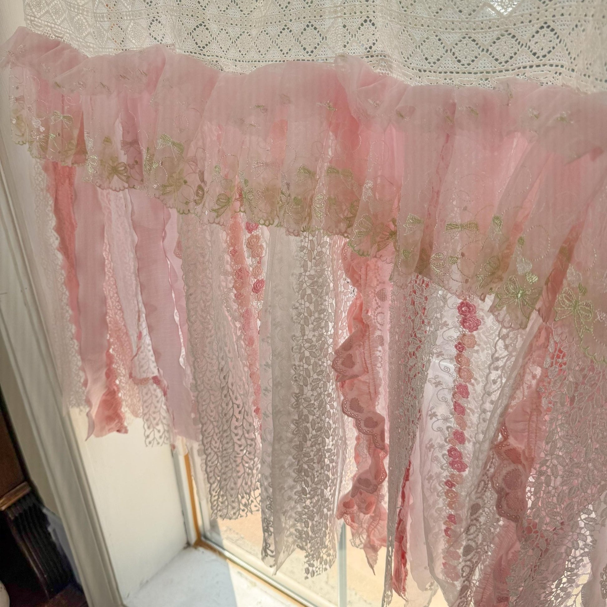 Romantic Embroidery Rose Curtain Valance - UDreamHome