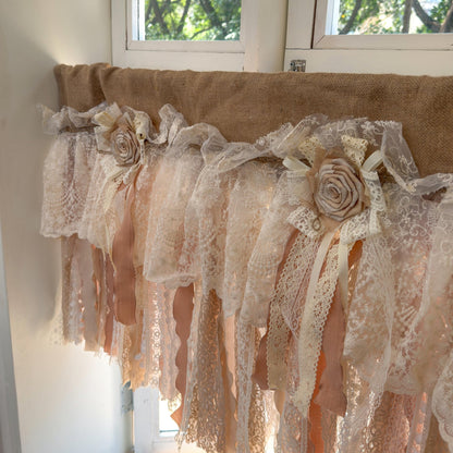 Rustic Handmade Burlap Window Valance - UDreamHome