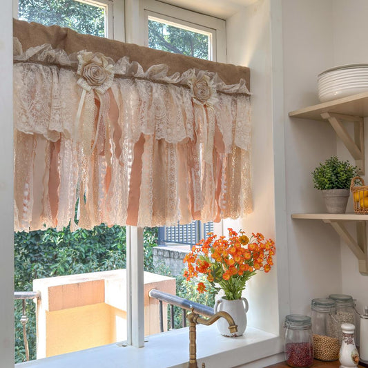 Rustic Handmade Burlap Window Valance - UDreamHome