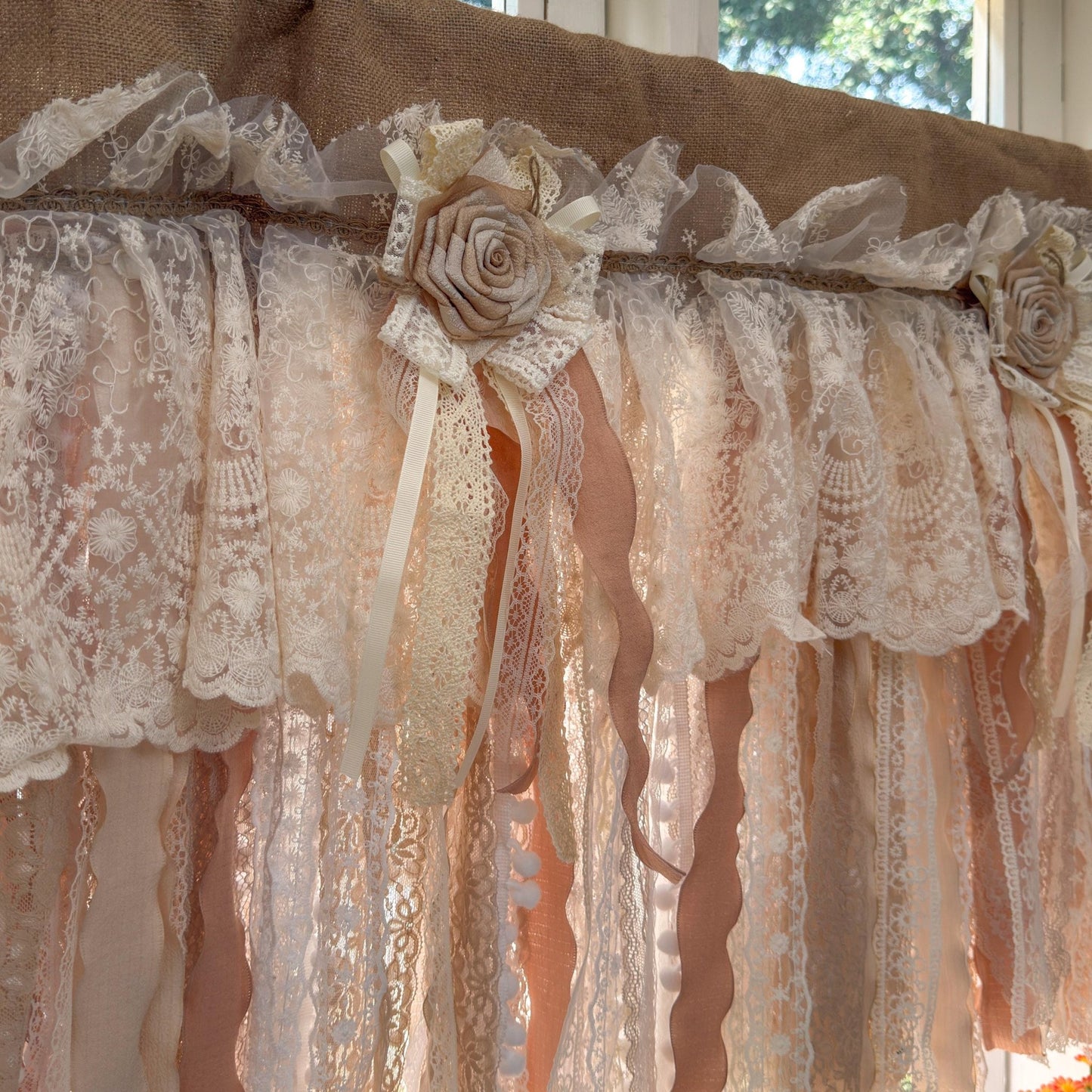 Rustic Handmade Burlap Window Valance - UDreamHome