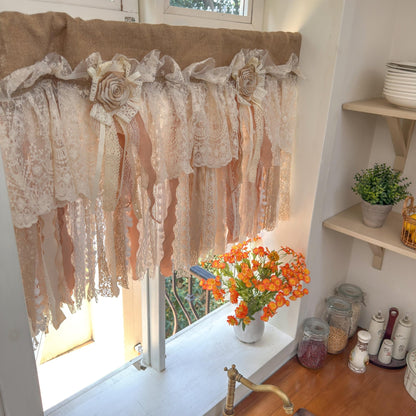 Rustic Handmade Burlap Window Valance - UDreamHome