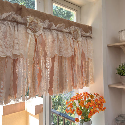 Rustic Handmade Burlap Window Valance - UDreamHome