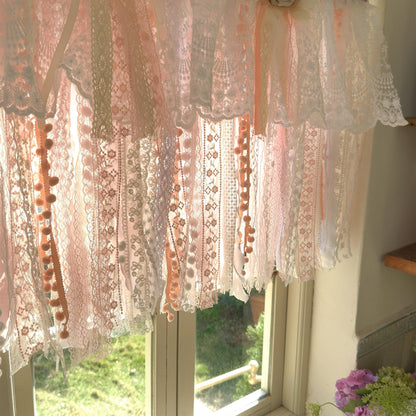 Rustic Romance Floral Burlap & Lace Window Valance - UDreamHome