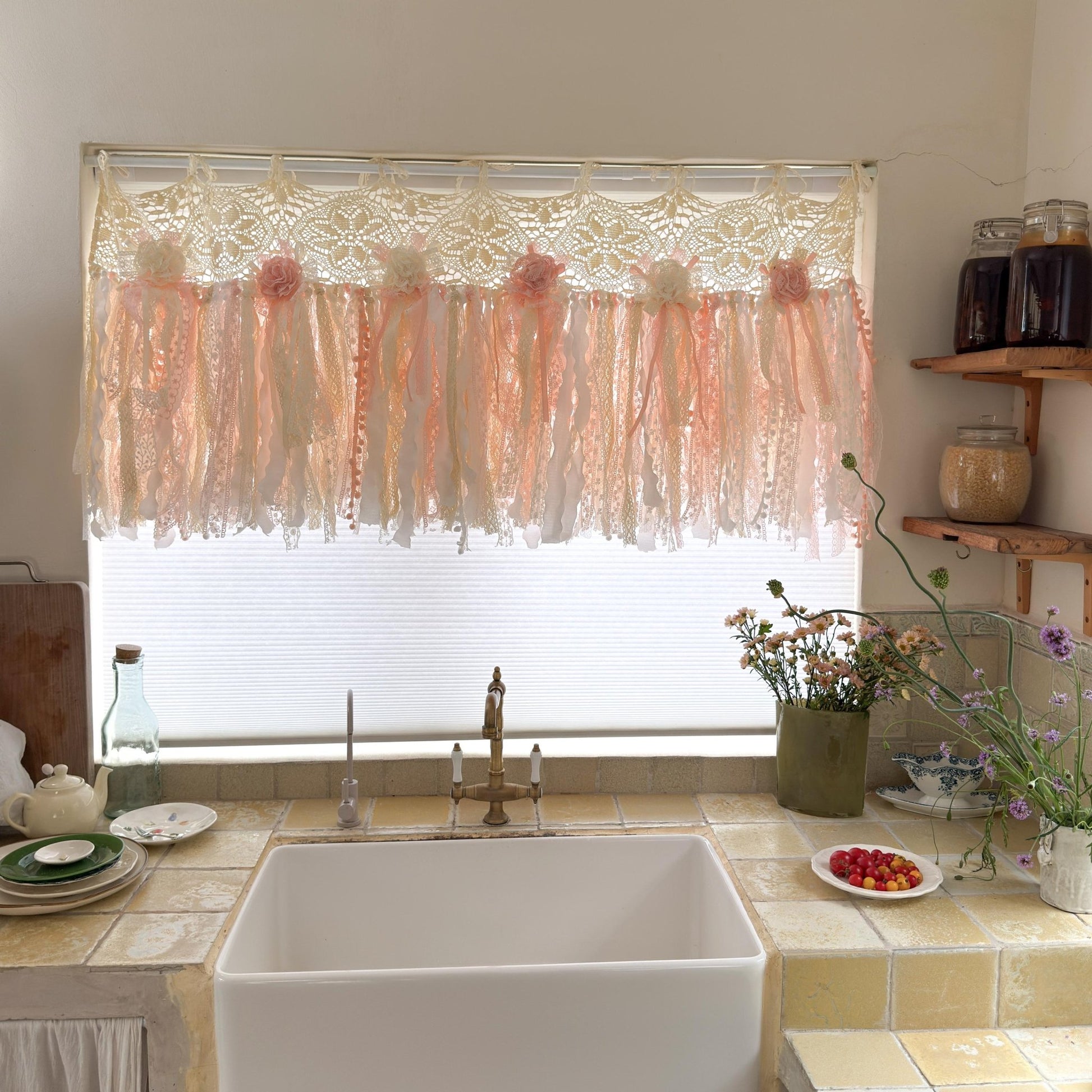 Rustic Shabby Chic Boho Window Curtains Valance - UDreamHome
