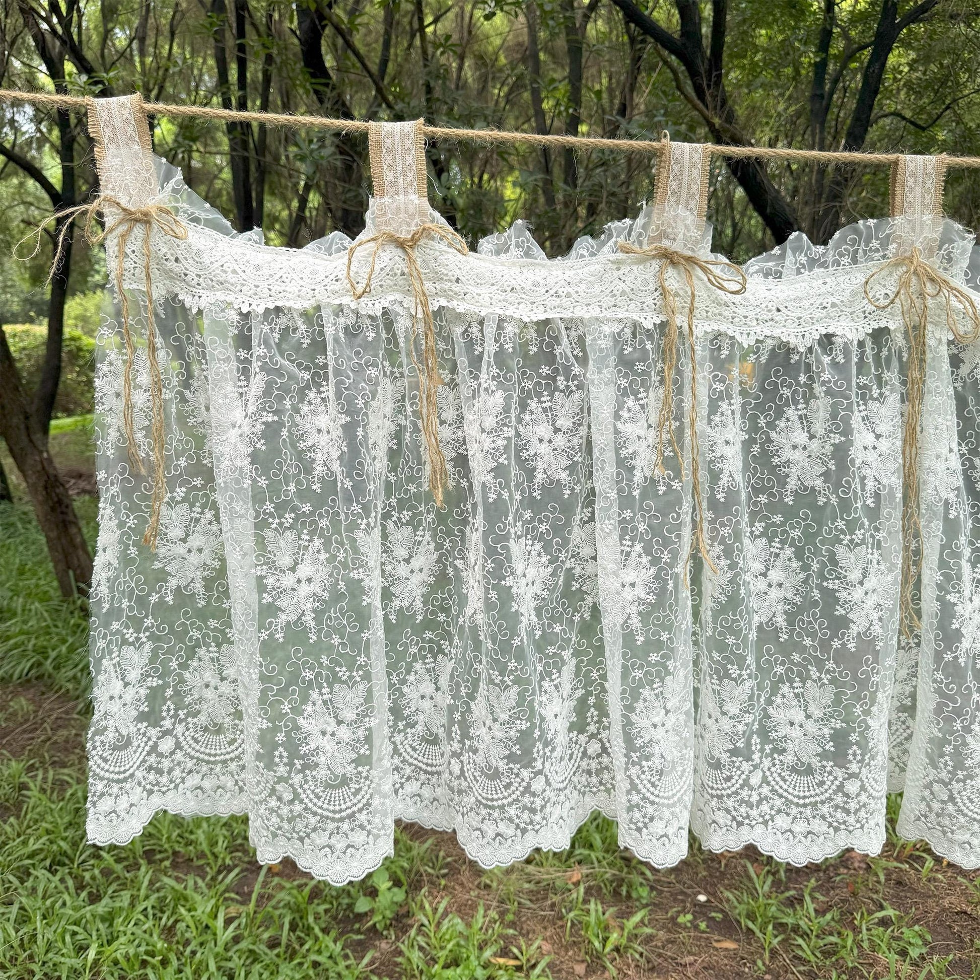 Rustic Shabby Chic Victorian Style Window Curtains Valance - UDreamHome