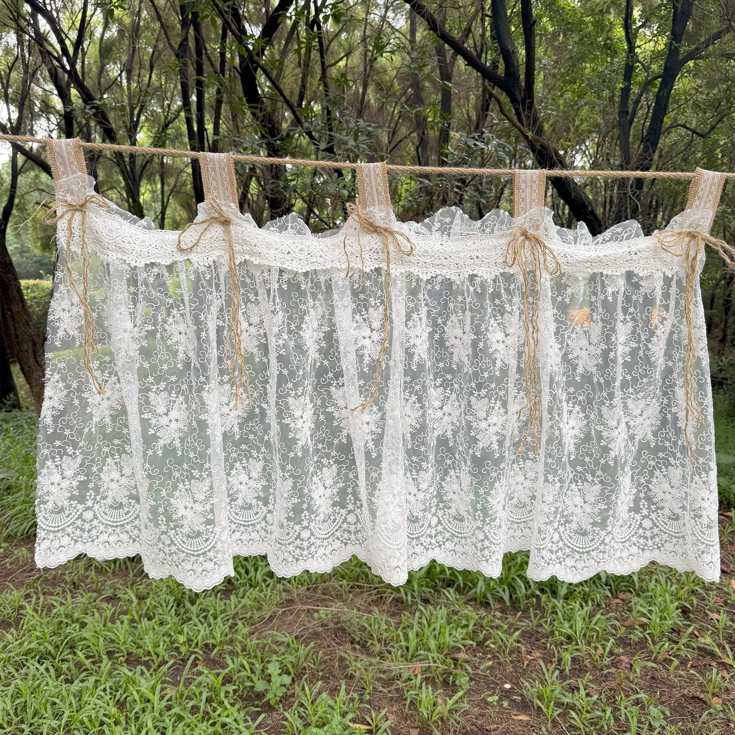 Rustic Shabby Chic Victorian Style Window Curtains Valance - UDreamHome