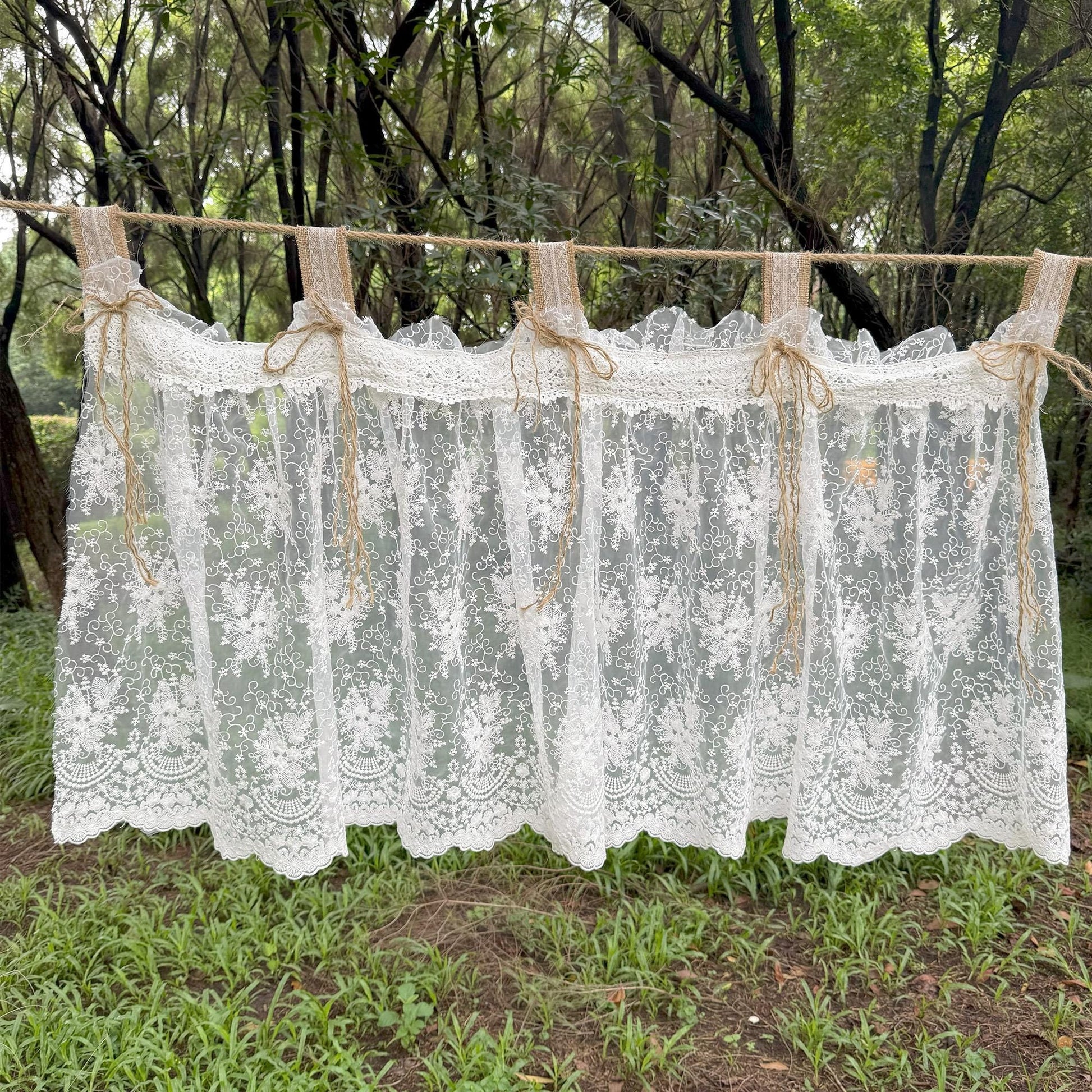 Rustic Shabby Chic Victorian Style Window Curtains Valance - UDreamHome
