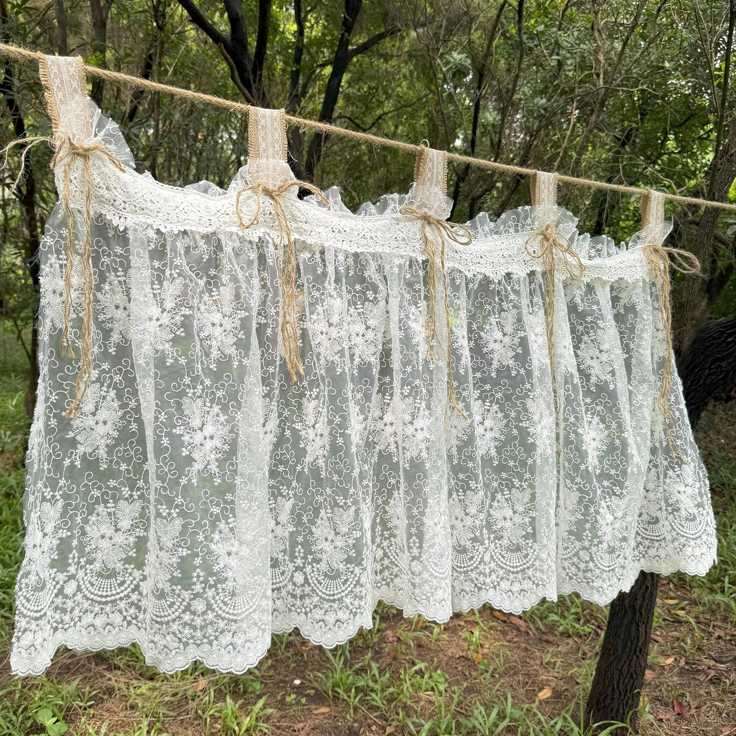 Rustic Shabby Chic Victorian Style Window Curtains Valance - UDreamHome