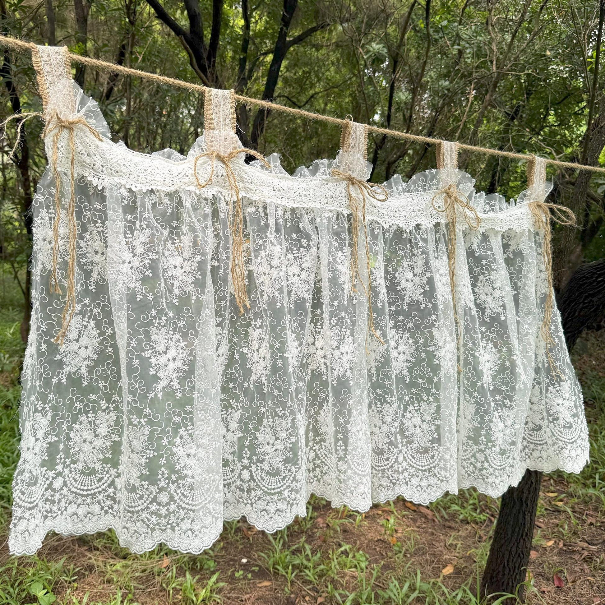 Rustic Shabby Chic Victorian Style Window Curtains Valance - UDreamHome