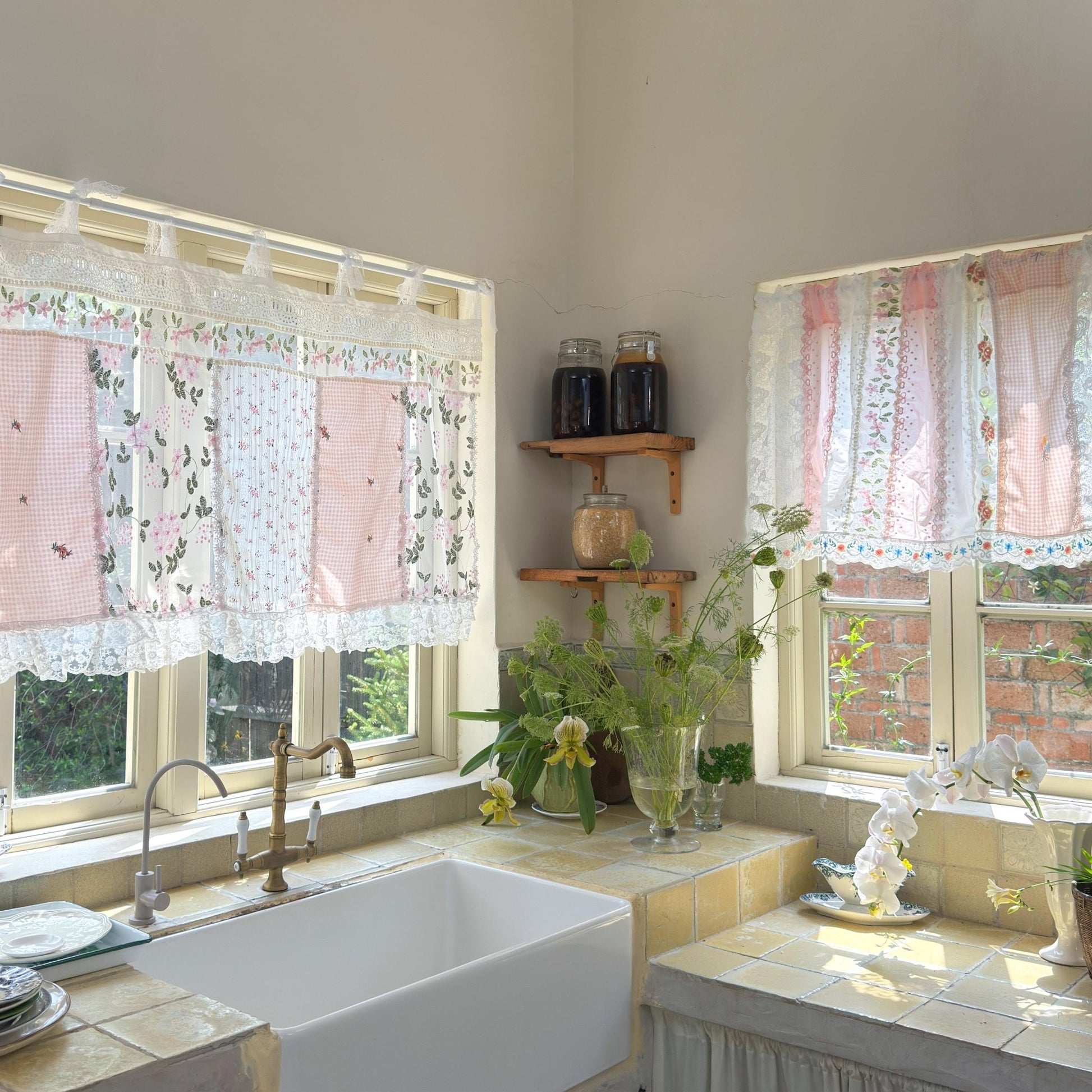 Shabby Chic Pink Blue Cottage Rustic Farmhouse Backdrop - UDreamHome