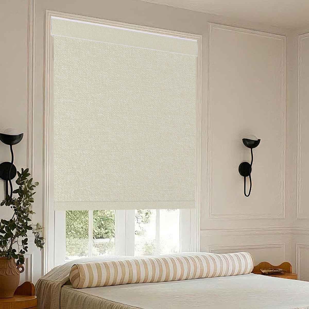 Custom Cordless Smart Motorized Blackout Roller Shades with Remote – Made to Measure Window Blinds
