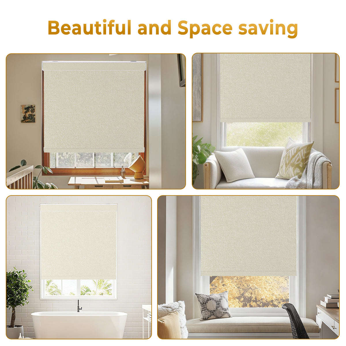 Custom Cordless Smart Motorized Blackout Roller Shades with Remote – Made to Measure Window Blinds
