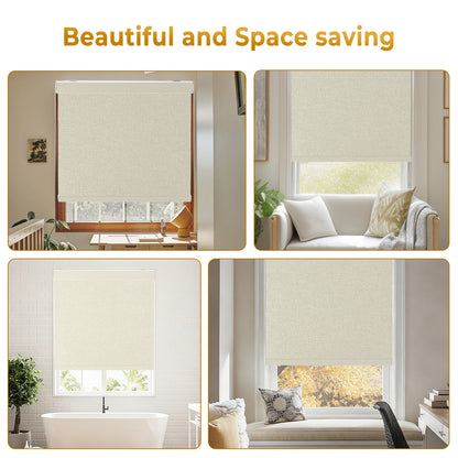Custom Cordless Smart Motorized Blackout Roller Shades with Remote – Made to Measure Window Blinds