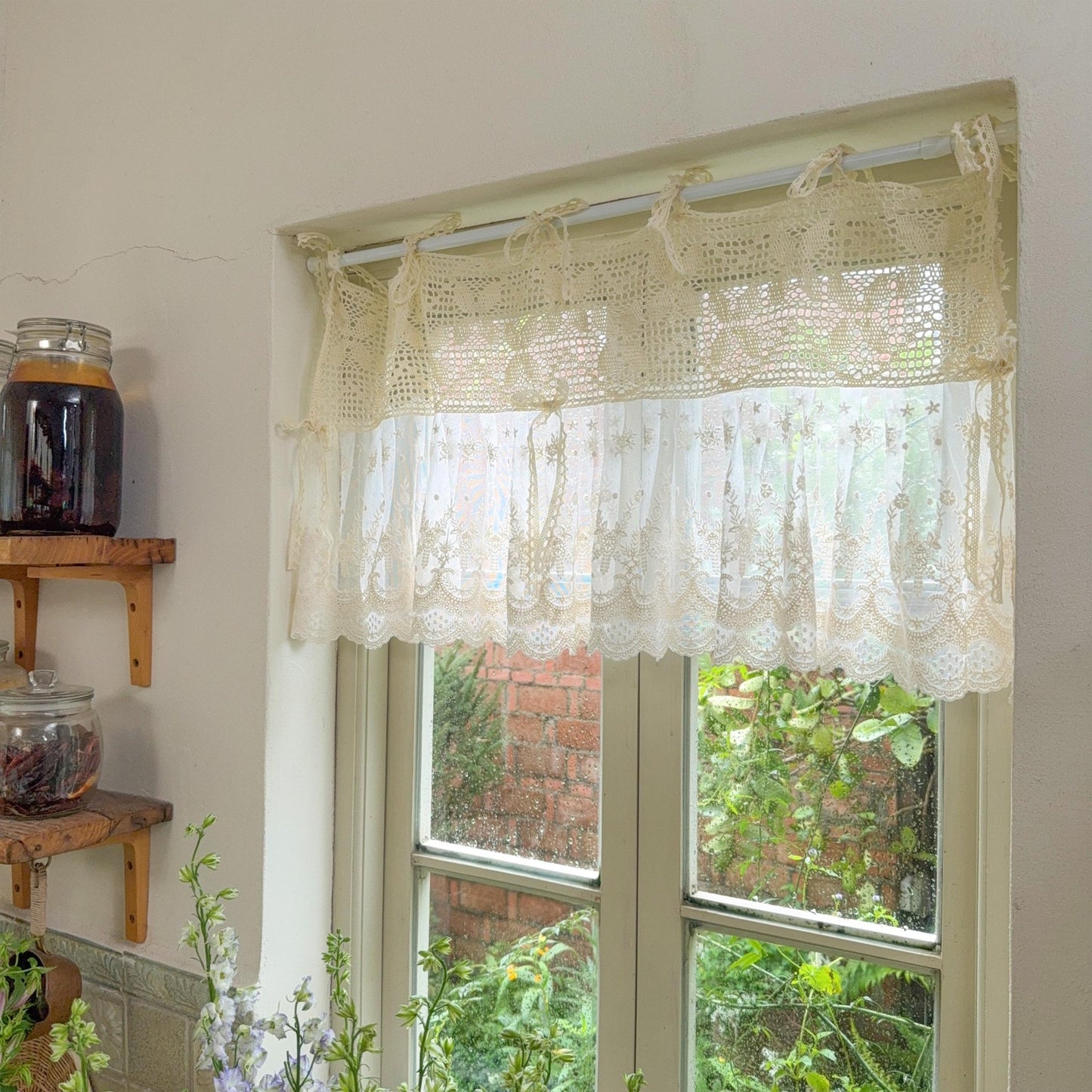 Victorian Cottage Style Ruffled Tulle Window Valance - UDreamHome
