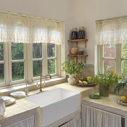 Victorian Cottage Style Ruffled Tulle Window Valance - UDreamHome