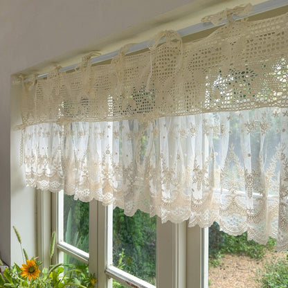 Victorian Cottage Style Ruffled Tulle Window Valance - UDreamHome