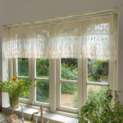 Victorian Cottage Style Ruffled Tulle Window Valance - UDreamHome