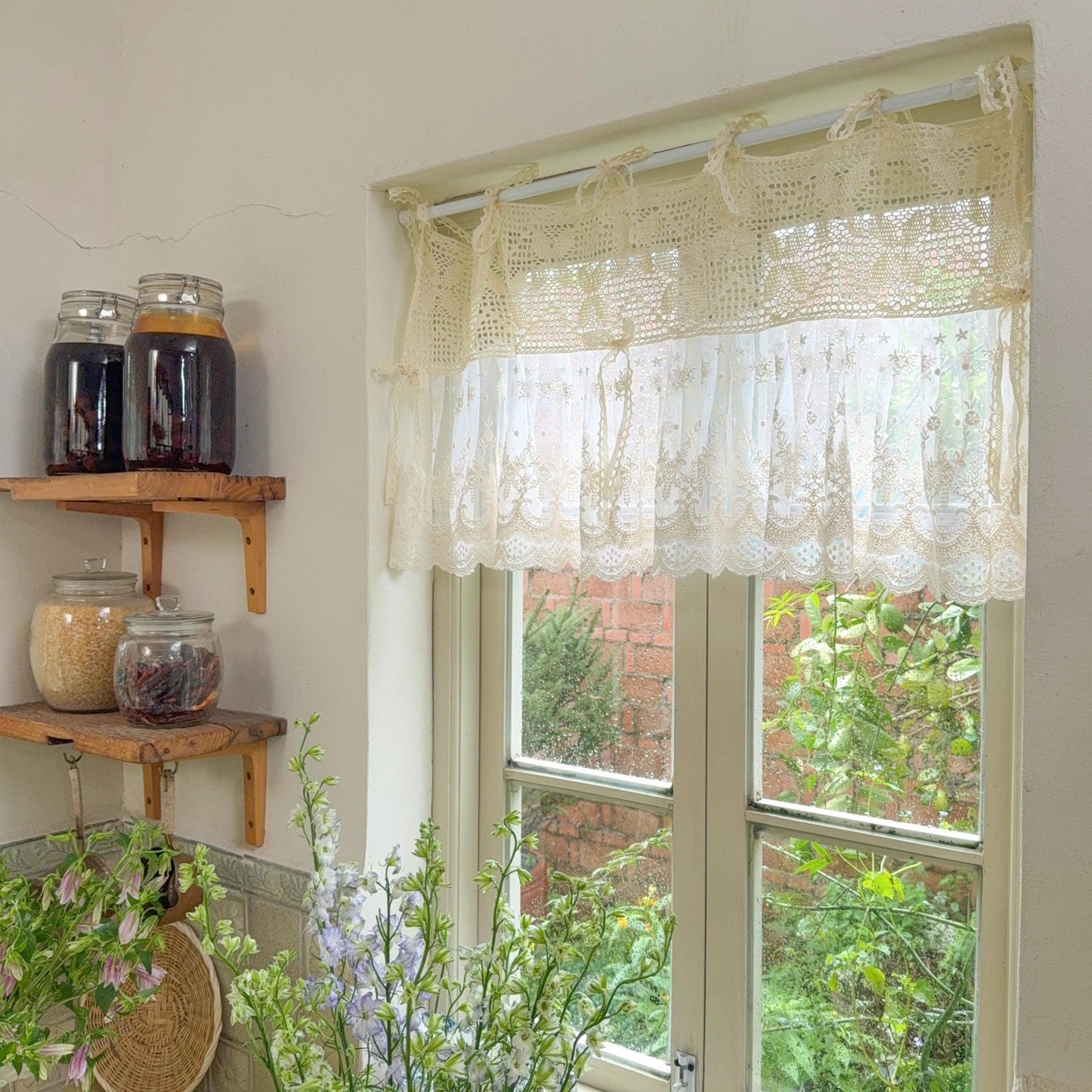 Victorian Cottage Style Ruffled Tulle Window Valance - UDreamHome