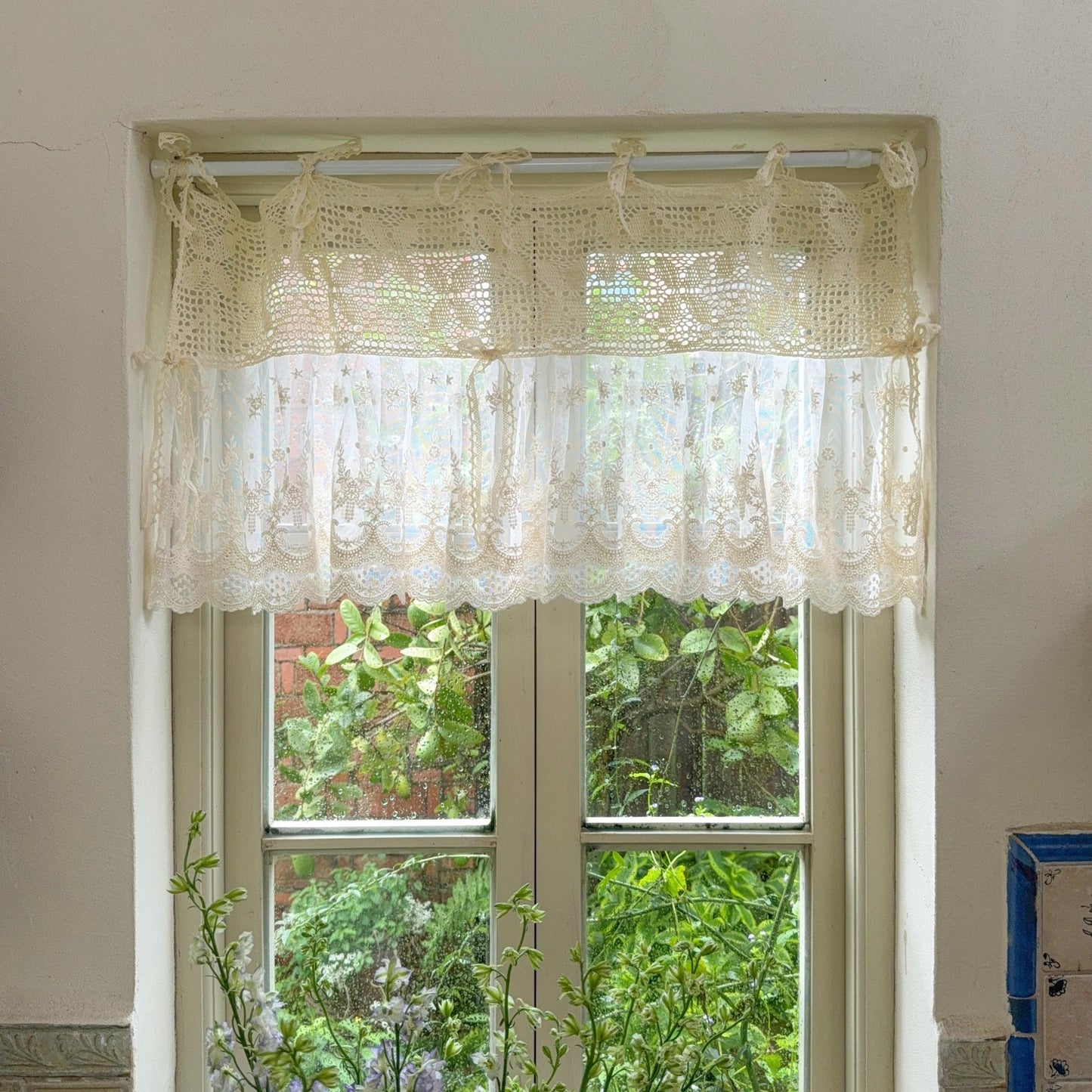 Victorian Cottage Style Ruffled Tulle Window Valance - UDreamHome