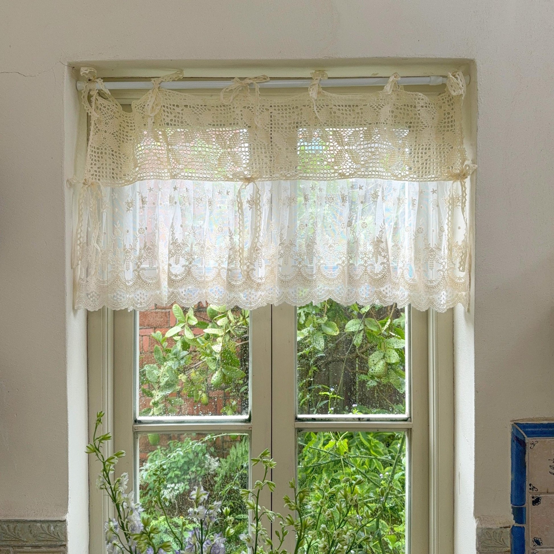 Victorian Cottage Style Ruffled Tulle Window Valance - UDreamHome