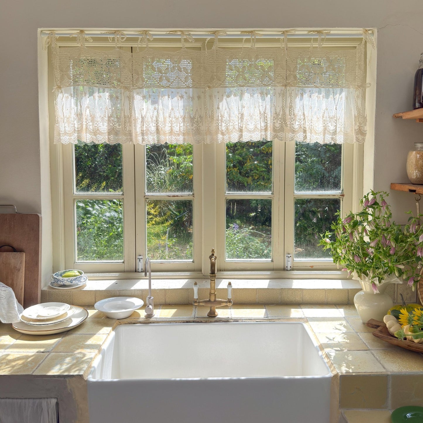 Victorian Cottage Style Ruffled Tulle Window Valance - UDreamHome