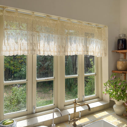 Victorian Cottage Style Ruffled Tulle Window Valance - UDreamHome