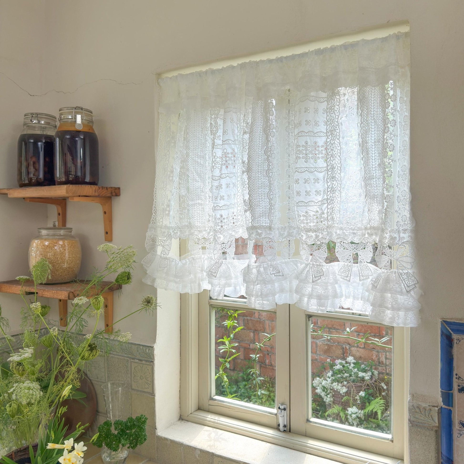 Victorian White Lace Patchwork Curtain - UDreamHome