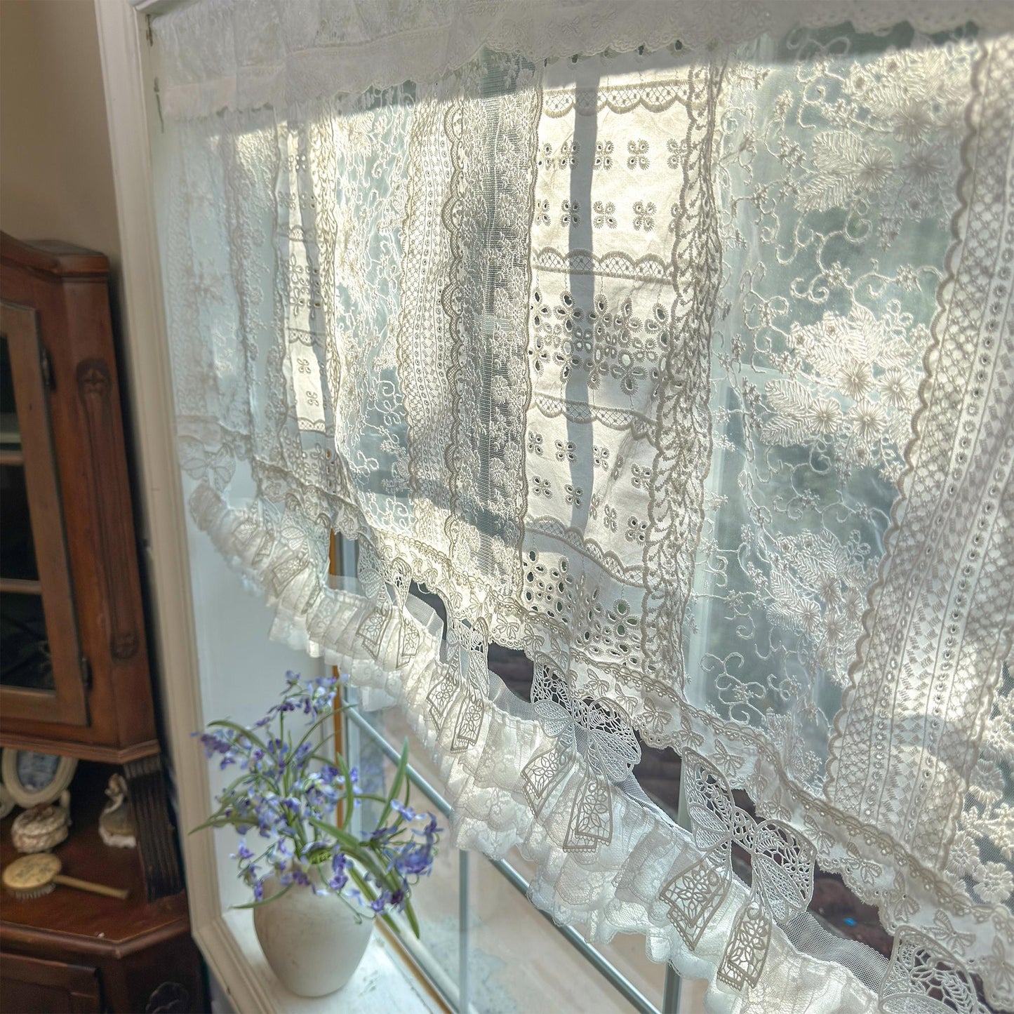 Victorian White Lace Patchwork Curtain - UDreamHome