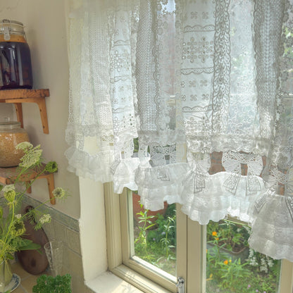 Victorian White Lace Patchwork Curtain - UDreamHome