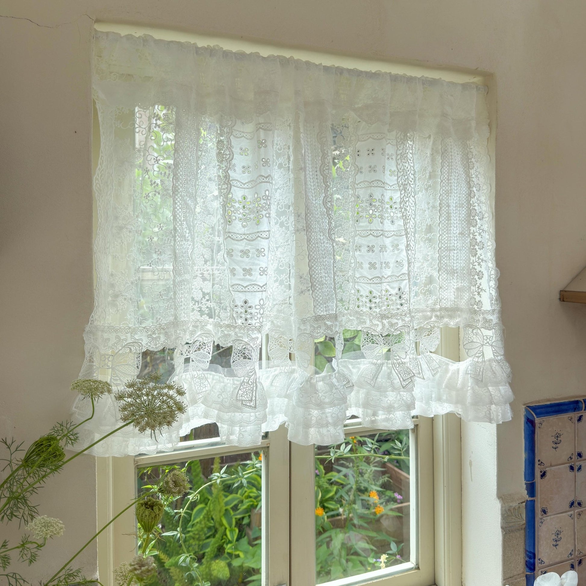Victorian White Lace Patchwork Curtain - UDreamHome