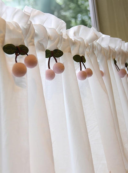 Vintage French Country Cherry Embroidery Curtain - UDreamHome