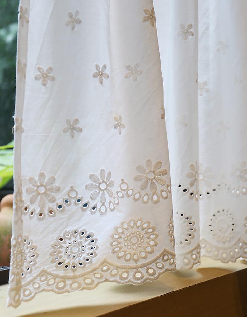 Vintage French Country Cherry Embroidery Curtain - UDreamHome