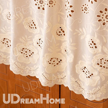 Vintage French Embroidery Cafe Curtain - UDreamHome