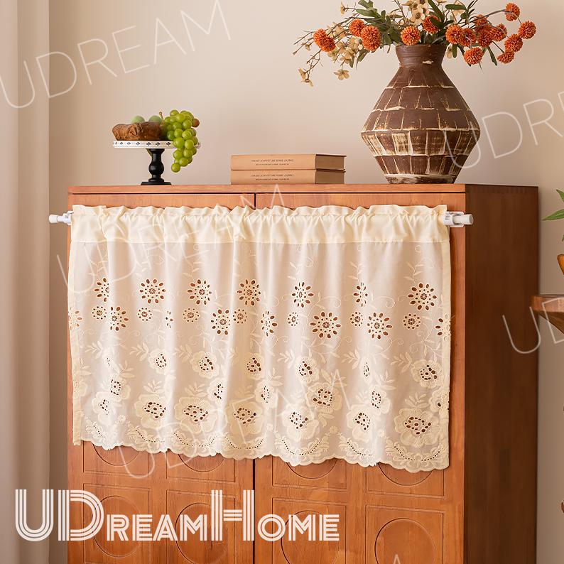Vintage French Embroidery Cafe Curtain - UDreamHome