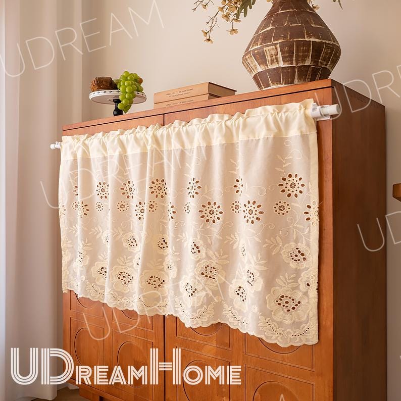 Vintage French Embroidery Cafe Curtain - UDreamHome