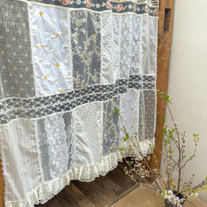 Vintage Handmade Patchwork Lace Cafe Curtains - UDreamHome