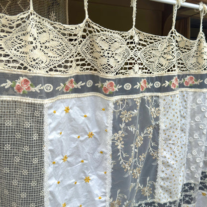 Vintage Handmade Patchwork Lace Cafe Curtains - UDreamHome