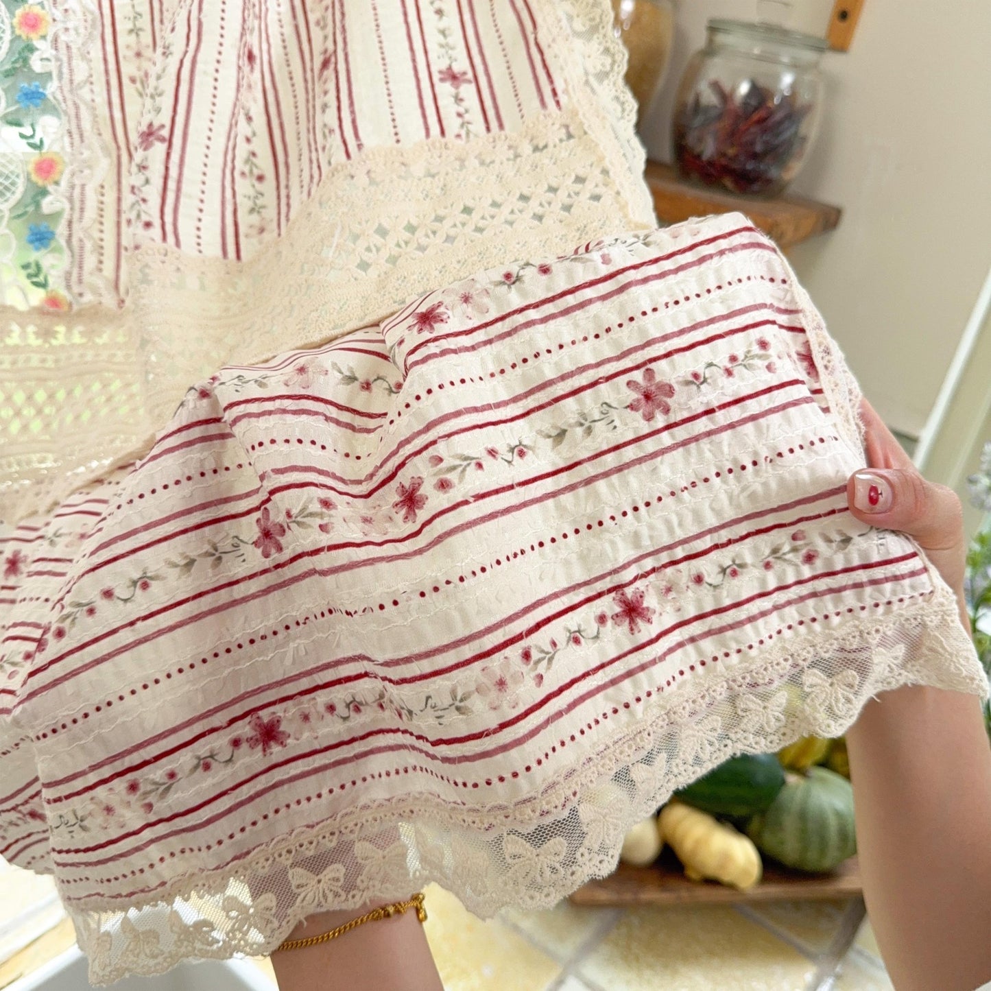 Vintage Patchwork Embroidered Floral Lace Curtain - UDreamHome
