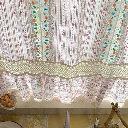 Vintage Patchwork Embroidered Floral Lace Curtain - UDreamHome