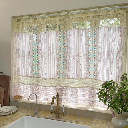 Vintage Patchwork Embroidered Floral Lace Curtain - UDreamHome
