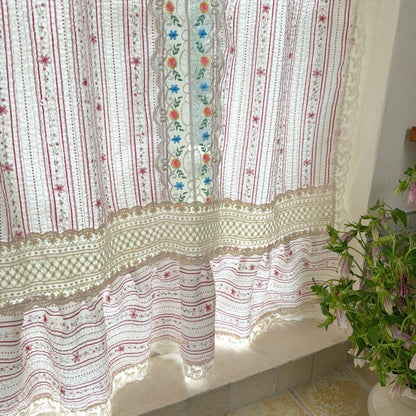 Vintage Patchwork Embroidered Floral Lace Curtain - UDreamHome