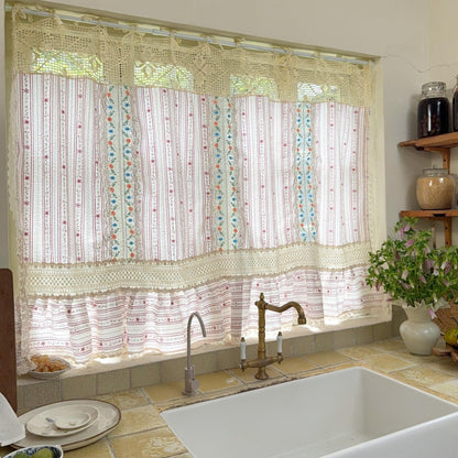 Vintage Patchwork Embroidered Floral Lace Curtain - UDreamHome